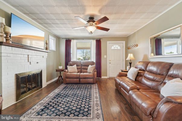 Fireplace, Interior, Living room, Stone Walls, Wood Texture Flooring