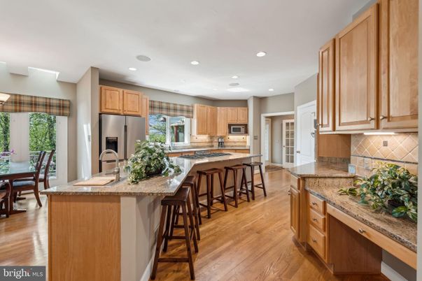 Dining room, Interior, Kitchen, Recessed Lighting, Stainless Steel Appliances, Wood Texture Flooring