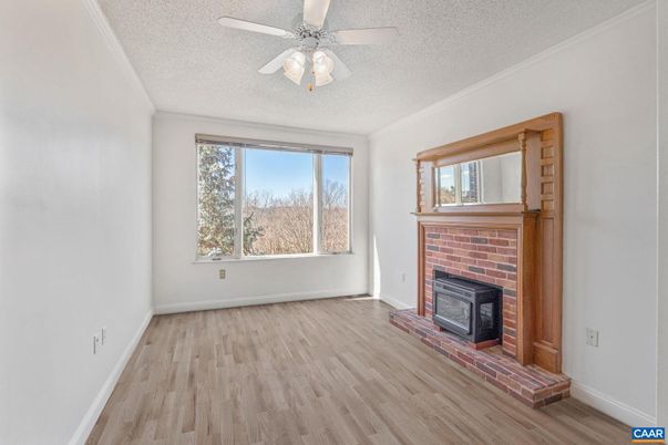 Empty room, Fireplace, Interior, Wood Texture Flooring