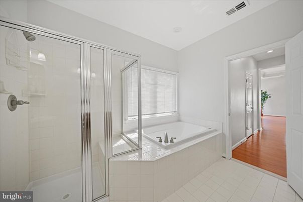 Bathroom, Glass Shower, Interior, Recessed Lighting, Wood Texture Flooring