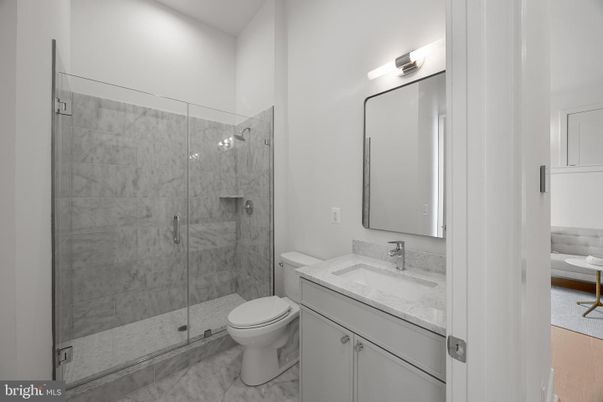 Bathroom, Glass Shower, Interior, Marble, Marble Walls