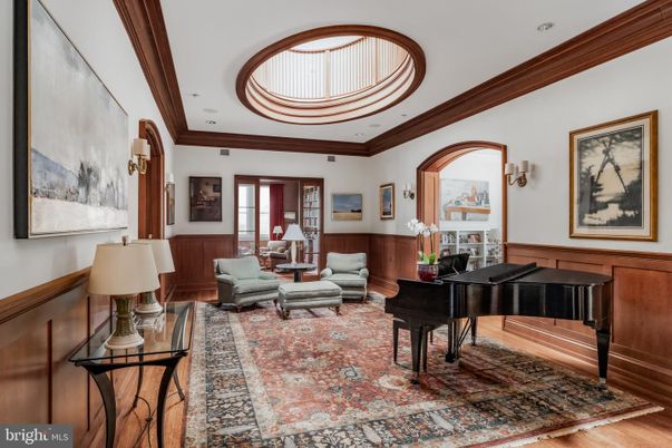 Interior, Living room, Piano, Recessed Lighting, Wood Texture Flooring