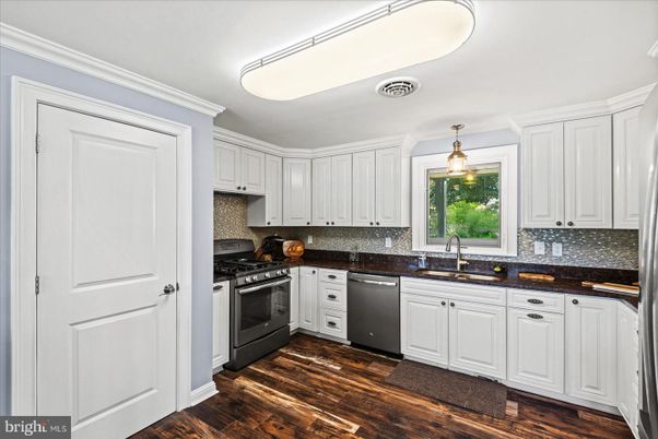 Interior, Kitchen, Pendant Lights, Stainless Steel Appliances, Wood Texture Flooring