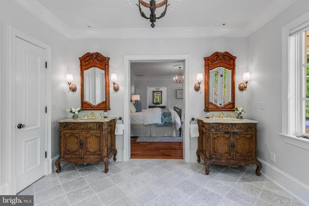 Bathroom, Bedroom, Chandelier, Dual Sink Vanities, Interior