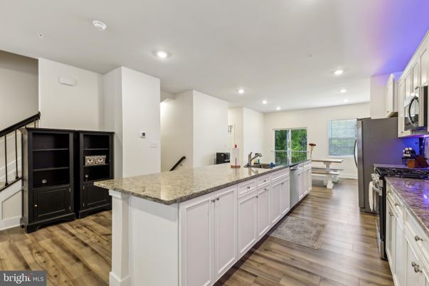 Interior, Kitchen, Recessed Lighting, Wood Texture Flooring