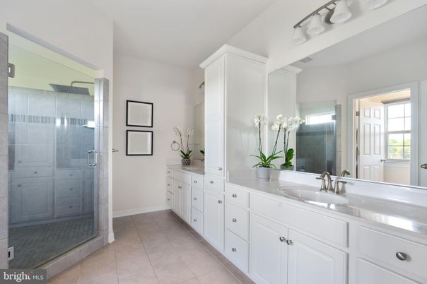 Bathroom, Dual Sink Vanities, Glass Shower, Interior