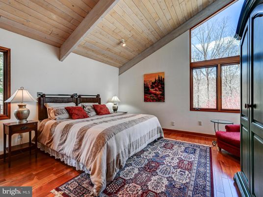 Bedroom, Interior, Wooden Beams, Wooden Ceilings, Wood Texture Flooring