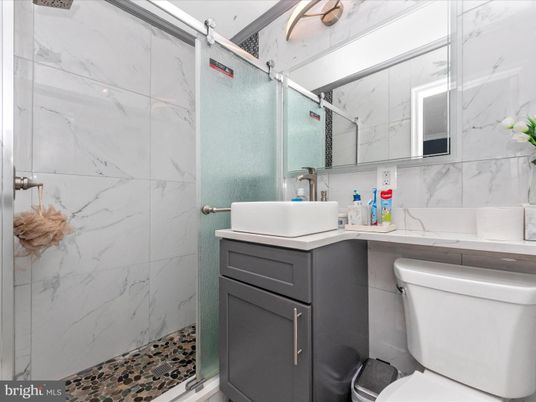 Bathroom, Glass Shower, Interior, Marble Walls