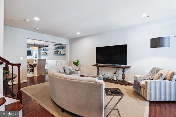 Dining room, Interior, Living room, Pendant Lights, Recessed Lighting, Wood Texture Flooring