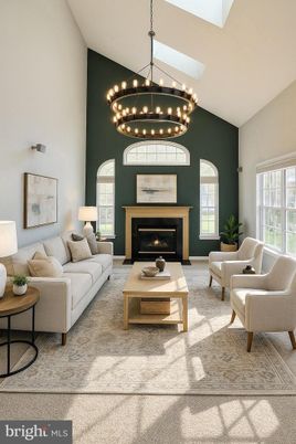 Chandelier, Fireplace, Interior, Living room, Pendant Lights