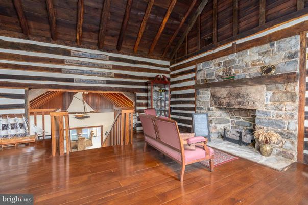 Fireplace, Interior, Pendant Lights, Stone Walls, Wooden Beams, Wooden Ceilings, Wood Texture Flooring