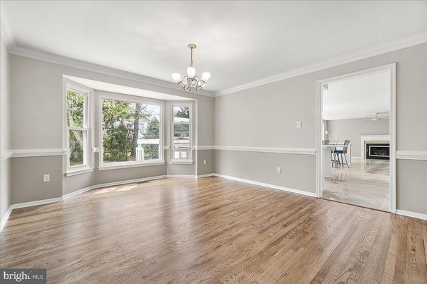Chandelier, Empty room, Fireplace, Interior, Wood Texture Flooring