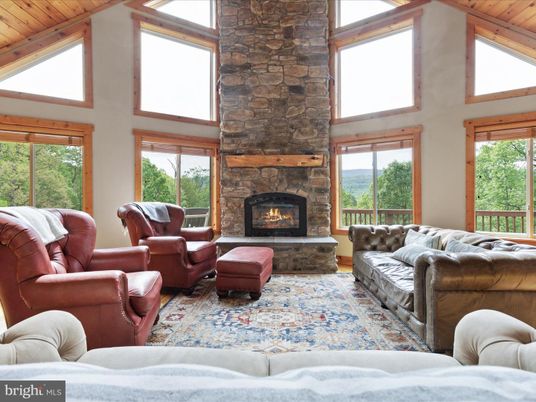 Fireplace, Interior, Living room, Stone Walls, Wooden Ceilings