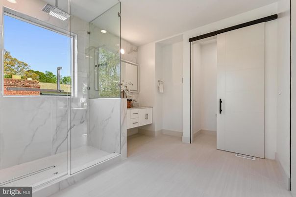 Bathroom, Glass Shower, Interior, Marble Walls