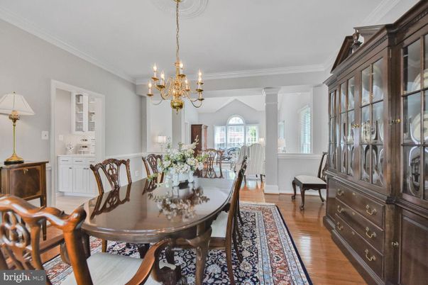 Chandelier, Dining room, Interior, Wood Texture Flooring