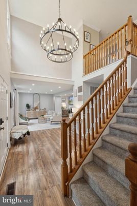 Chandelier, Interior, Living room, Recessed Lighting, Wood Texture Flooring