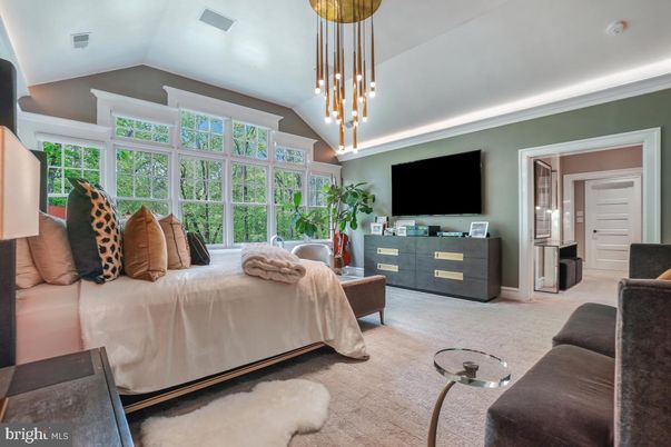 Bedroom, Interior, Pendant Lights