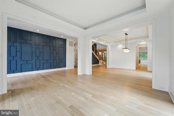 Empty room, Interior, Pendant Lights, Recessed Lighting, Wood Texture Flooring
