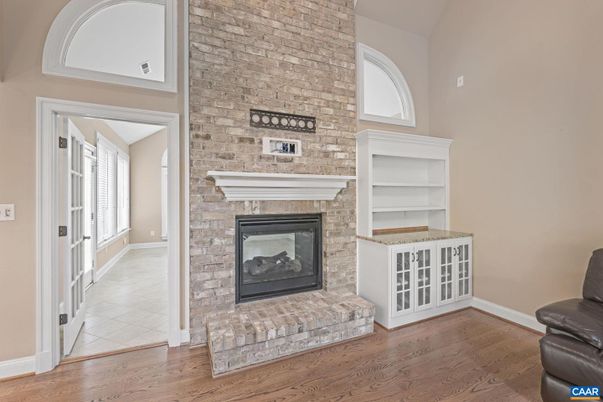Fireplace, Interior, Stone Walls, Wood Texture Flooring