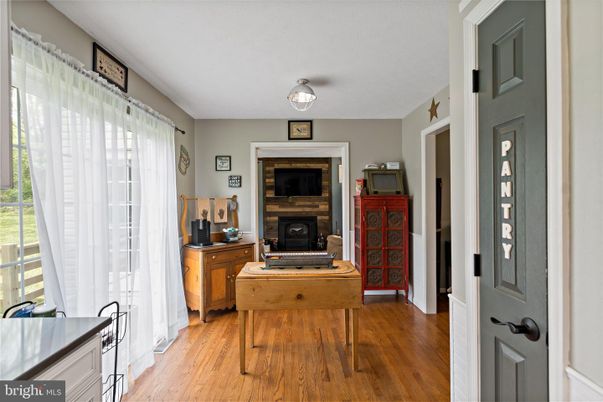 Fireplace, Home Office, Interior, Wood Texture Flooring