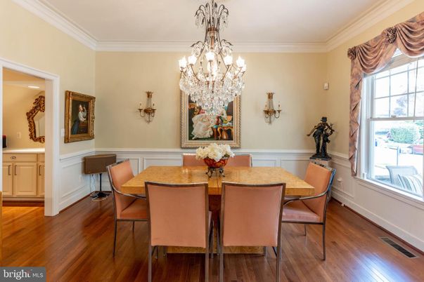 Chandelier, Dining room, Interior, Wood Texture Flooring