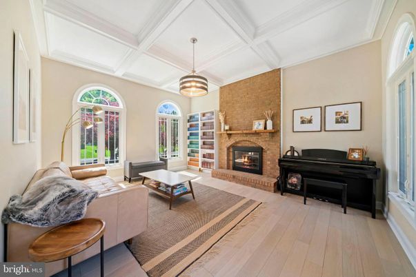 Fireplace, Interior, Living room, Pendant Lights, Piano, Stone Walls, Wood Texture Flooring