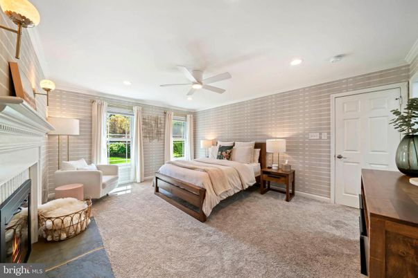 Bedroom, Fireplace, Interior, Recessed Lighting