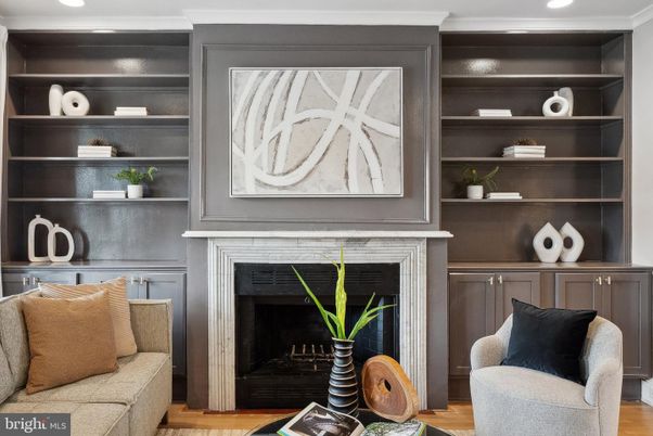 Fireplace, Interior, Recessed Lighting, Wood Texture Flooring