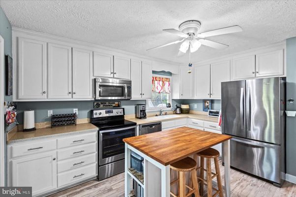 Interior, Kitchen, Stainless Steel Appliances, Wood Texture Flooring