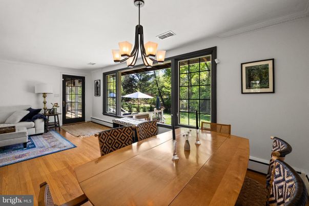 Chandelier, Dining room, Interior, Wood Texture Flooring