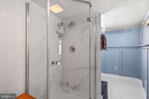 Bathroom, Glass Shower, Interior, Marble Walls