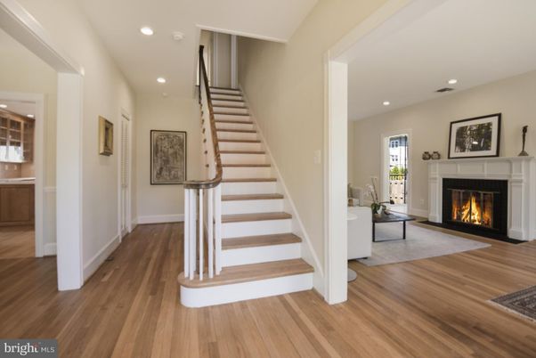 Fireplace, Interior, Recessed Lighting, Wood Texture Flooring