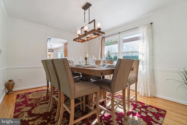 Chandelier, Dining room, Interior, Pendant Lights, Wood Texture Flooring