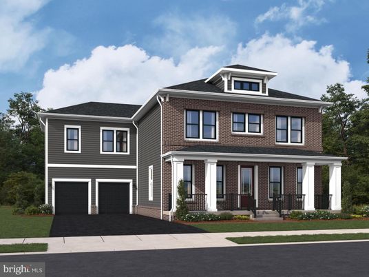 Attached, Exterior, Facade, Brick Facade, American Foursquare