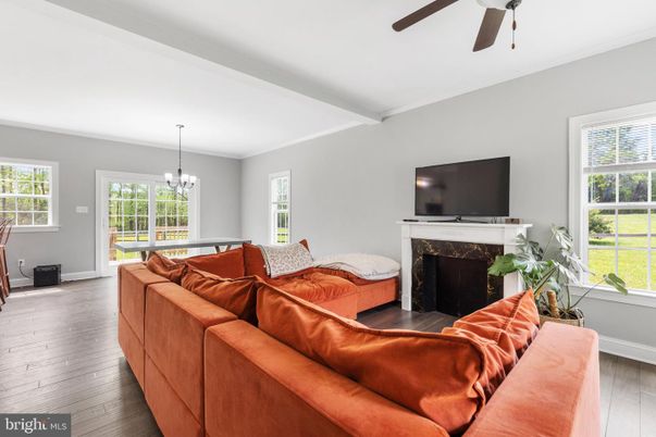 Chandelier, Fireplace, Interior, Living room, Wood Texture Flooring