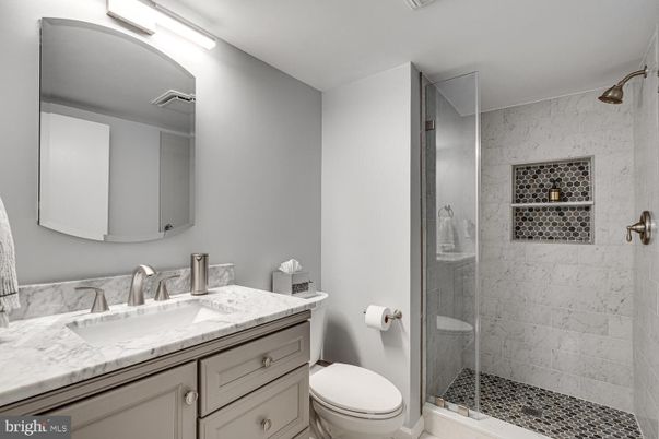 Bathroom, Glass Shower, Interior, Marble Walls