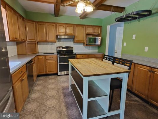 Interior, Kitchen, Stainless Steel Appliances, Wooden Beams