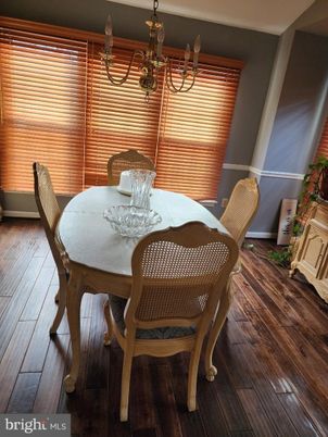 Chandelier, Dining room, Interior, Wood Texture Flooring
