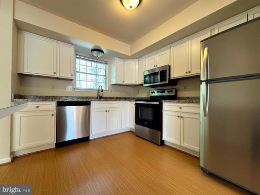 Interior, Kitchen, Stainless Steel Appliances, Wood Texture Flooring