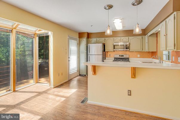 Interior, Kitchen, Pendant Lights, Stainless Steel Appliances, Wood Texture Flooring