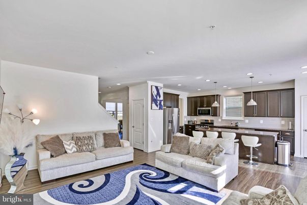 Interior, Kitchen, Living room, Pendant Lights, Recessed Lighting, Stainless Steel Appliances, Wood Texture Flooring