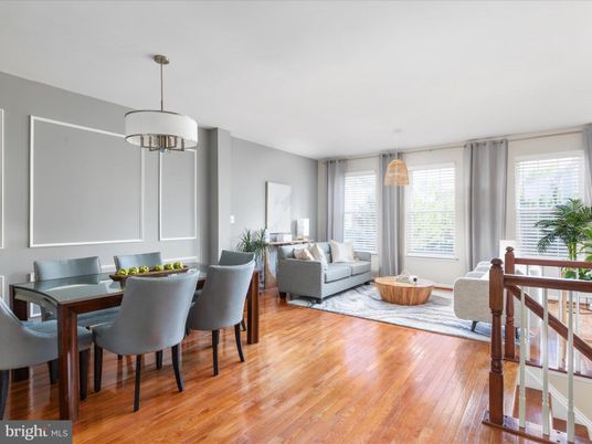 Dining room, Interior, Living room, Pendant Lights, Wood Texture Flooring