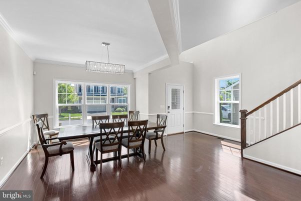 Chandelier, Dining room, Interior, Pendant Lights, Wood Texture Flooring
