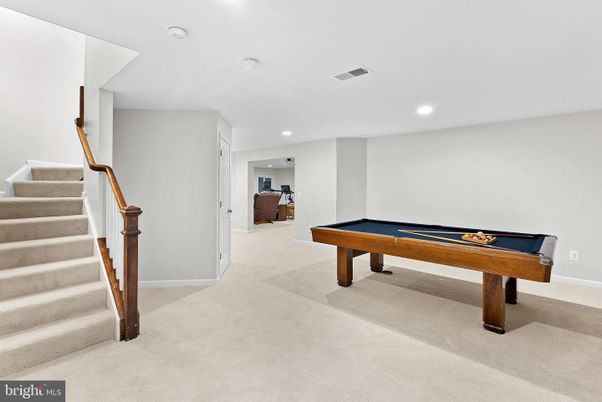 Billiard Table, Game Room, Interior, Recessed Lighting