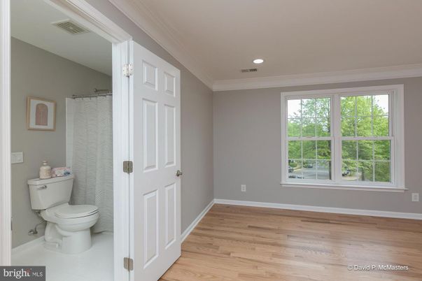 Bathroom, Empty room, Interior, Recessed Lighting, Wood Texture Flooring