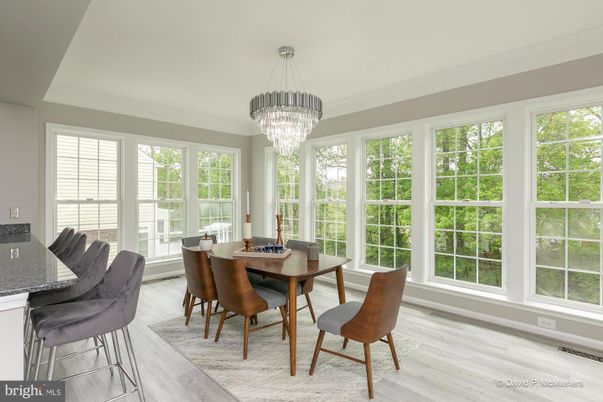 Chandelier, Dining room, Interior, Wood Texture Flooring