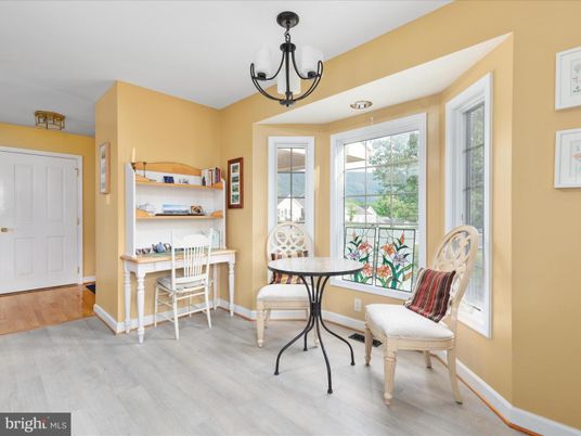 Chandelier, Home Office, Interior, Wood Texture Flooring