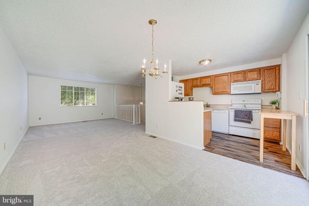 Chandelier, Empty room, Interior, Kitchen, Wood Texture Flooring