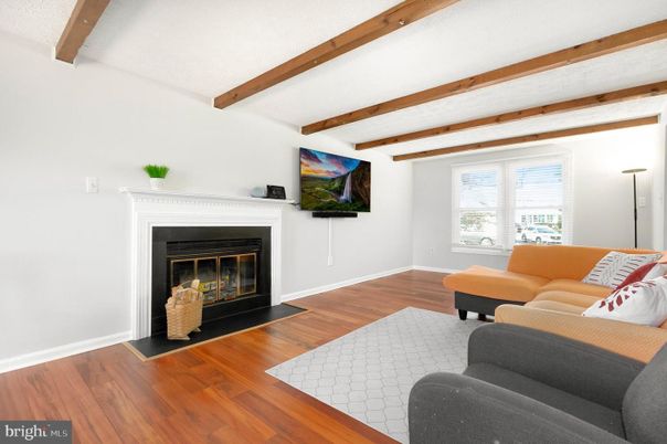 Fireplace, Interior, Living room, Wooden Beams, Wood Texture Flooring