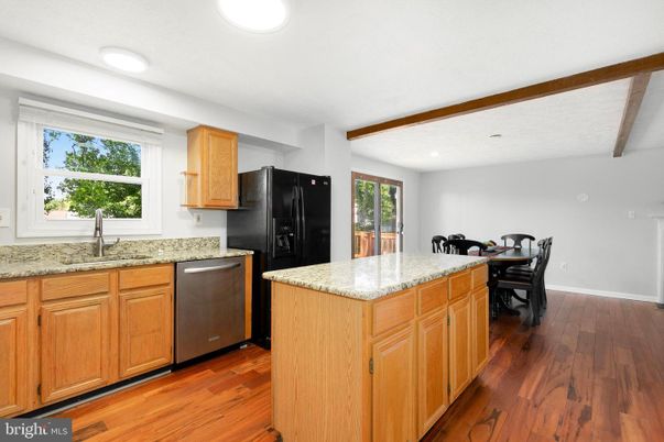 Dining room, Interior, Kitchen, Recessed Lighting, Wood Texture Flooring